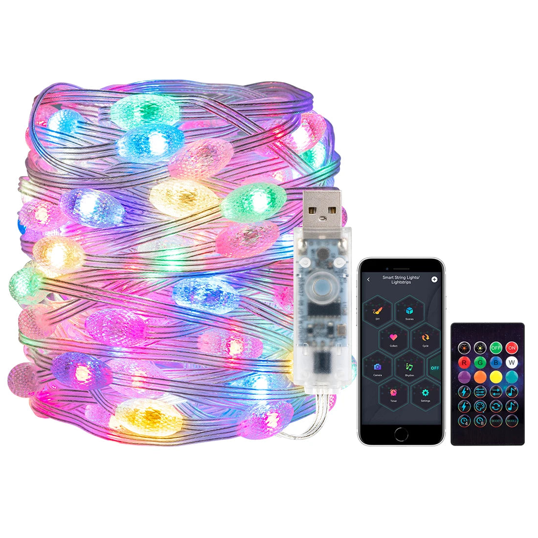 RGB Dream Color USB Christmas Lights - Smart App & Remote Control