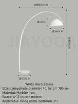 Nordic Light Luxury Fishing Rod LED Floor Lamp - Modern Vertical Arc Standing Light Fixture for Living Room Sofa & Bedroom Bedside