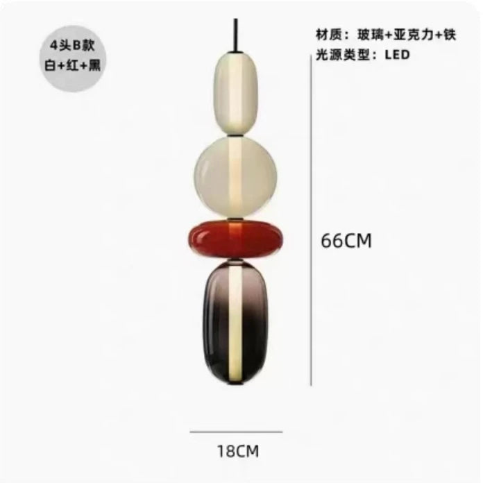 LED Pendant Light Restaurant Candy Glass LED Chandelier Luxury Stair Villa Master Bedroom Ceiling Lamps Home Decor Lamp Designer