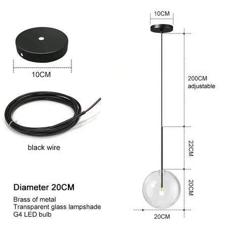 Nordic Modern Chandelier Pendant Lights Fixture Glass Ball Lampshade Bedroom Dining Room Hanging Lamp Restaurant Decors Luster's