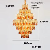Postmodern K9 Crystal Peacock Chandelier - Luxury Golden LED Ceiling Light