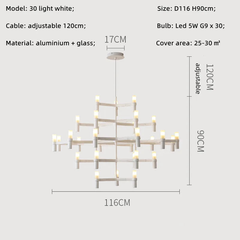 Modern Luxury Foyer G9 Led Chandelier Lustre Metal Pendant Chandelier Lighting Stairs Hanging Lamp Deco Led Indoor Light Fixture