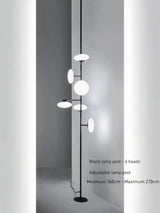 European Creative Minimalist White Glass LED Floor Lamp,Vertical Multi-head Metal Frame Bedside Living Dining Home Decoration