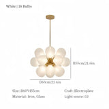 Modern Blue Glass Bubble Ball Chandelier Light - Decorative Ceiling Pendant Lighting Fixture for Living Room, Bedroom & Dining Room
