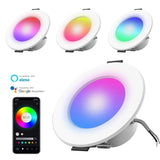 5W Smart WiFi & Bluetooth LED Recessed Downlight (1-10 Pack, RGB + Tunable White) - App & Voice Remote Control Ceiling Lamp Compatible with Alexa & Google Home