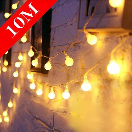 2M 5M 10M LED Fairy String Cherry Balls Lights Battery USB 220V 110V Operated Wedding Christmas Garland Outdoor Room Decoration