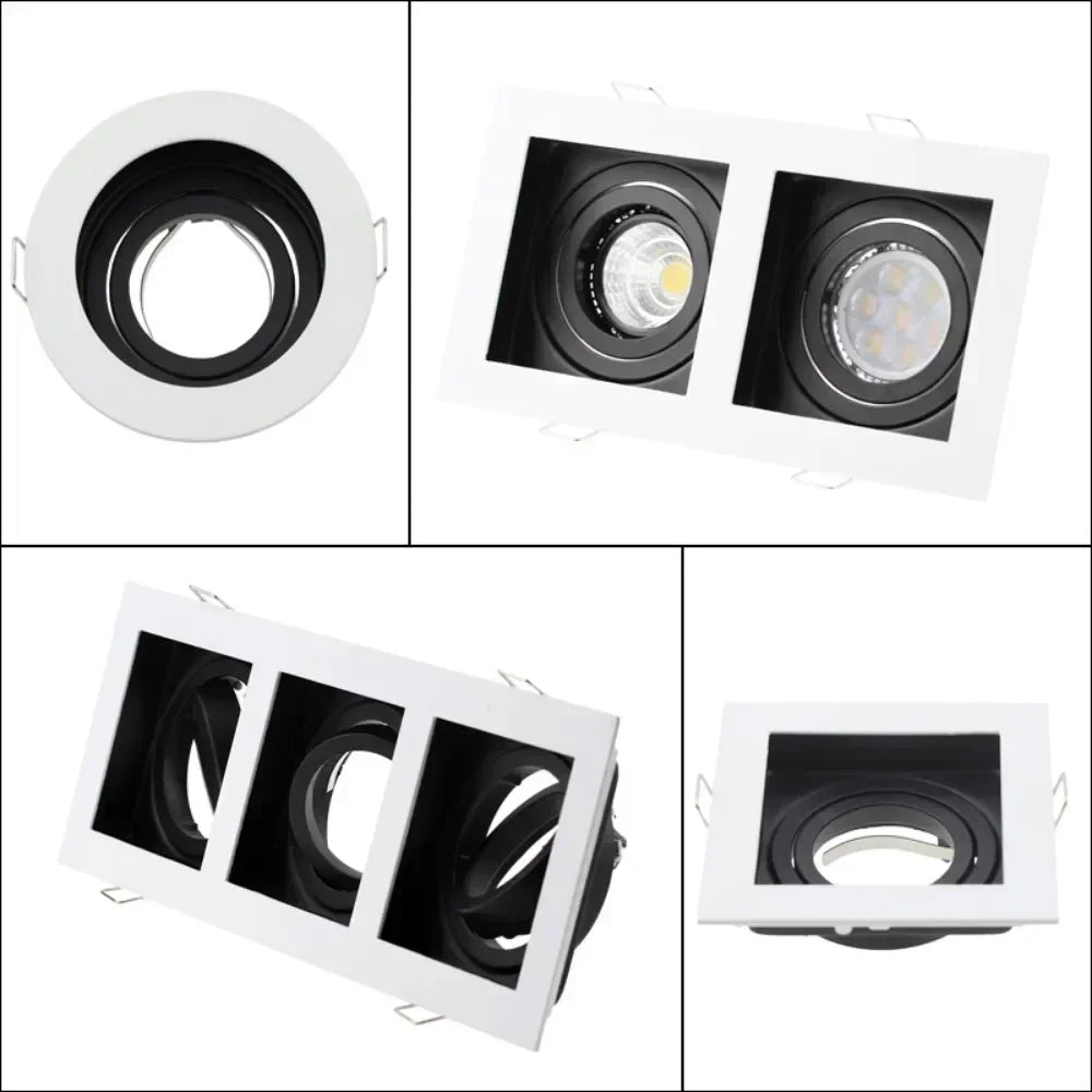 Modern Surface Mounted Square Round GU10 MR16 Spotlight Ceiling Light Housing Downlights Fixture Aluminium Alloy