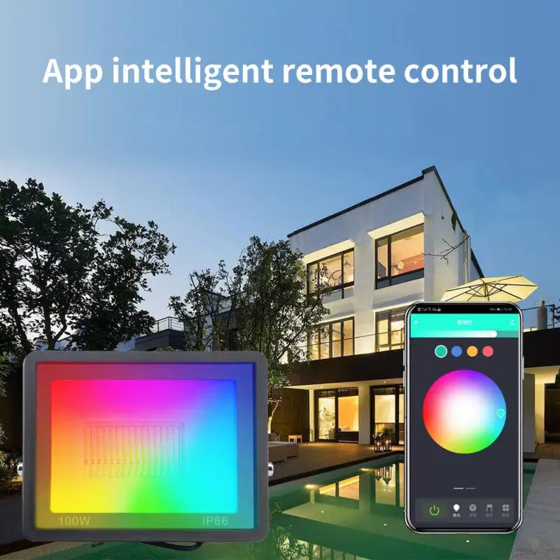 Aubess Zigbee 100W Led Flood Light AC 220V RGB WW CW Outdoor Floodlight Spotlight IP65 Waterproof LED Street Lamp Lighting