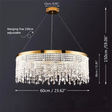 2025 Modern LED Clear Crystal Ceiling Chandeliers Luxury Living Dining Room Pendant Lamps Circle Hanging Light Lustre Home Decor