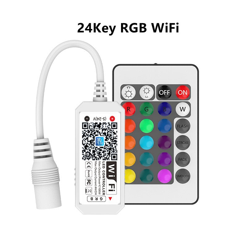 Magic Home DC5V 12V 24V Bluetooth-compatible Wireless WiFi Controller,RGB/RGBW IR RF LED Controller for WS2811 WS2812 Led Strip