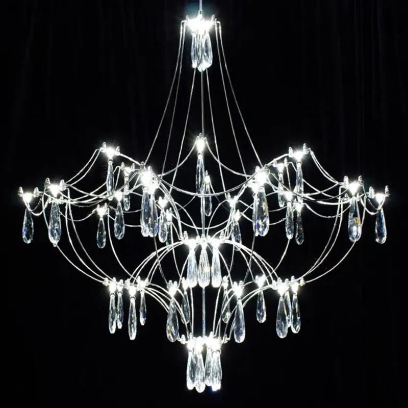 Modern Crystal Led Pendant Lights Living Room Dining Bedroom Hanging Lamp For Ceiling Firefly Lustre Decor Suspension Chandelier