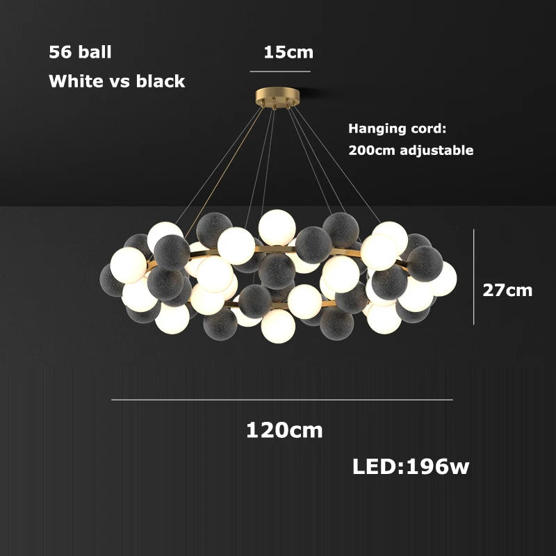2026 Modern Glass Bubble Chandelier - Dimmable Art Deco Hanging Lamp