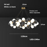 2026 Modern Glass Bubble Chandelier - Dimmable Art Deco Hanging Lamp