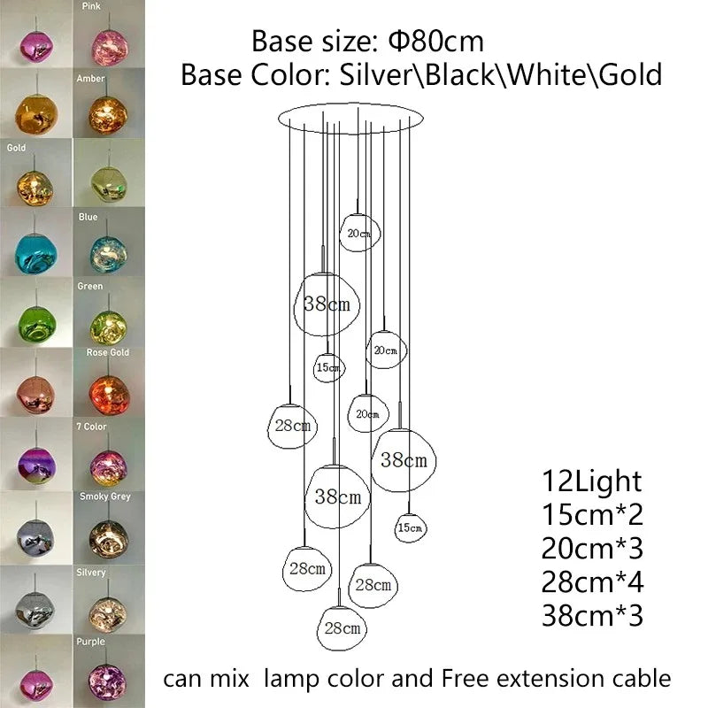 Nordic Ceiling Pendant Lamp Lava LED Pendant Light Modern Light Lighting Living Room Indoor Decor Home Fixtures Kitchen Hanging