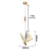 Luxury Home Decor Butterfly Chandelier Nordic LED Bedroom Single Pendant Light Modern Iron Body Acrylic Lampshade Hanging Lustre