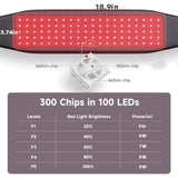 Red Light Therapy With Infrared LED Hot Compress Massage Belt Back Waist Therapy Belt To Relieve Pain Promote Blood Circulation
