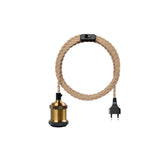 Power Cord Pendant Light Twist Hemp Rope Cables E26 E27 Lamp Holder EU Plug with Switch Wire Edison Bulb Socket Cord Cable
