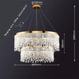 2025 Modern Circular Luxury Crystal Pendant Light Classical Round Chandelier Lighting For Dining Room Living Room Hotel