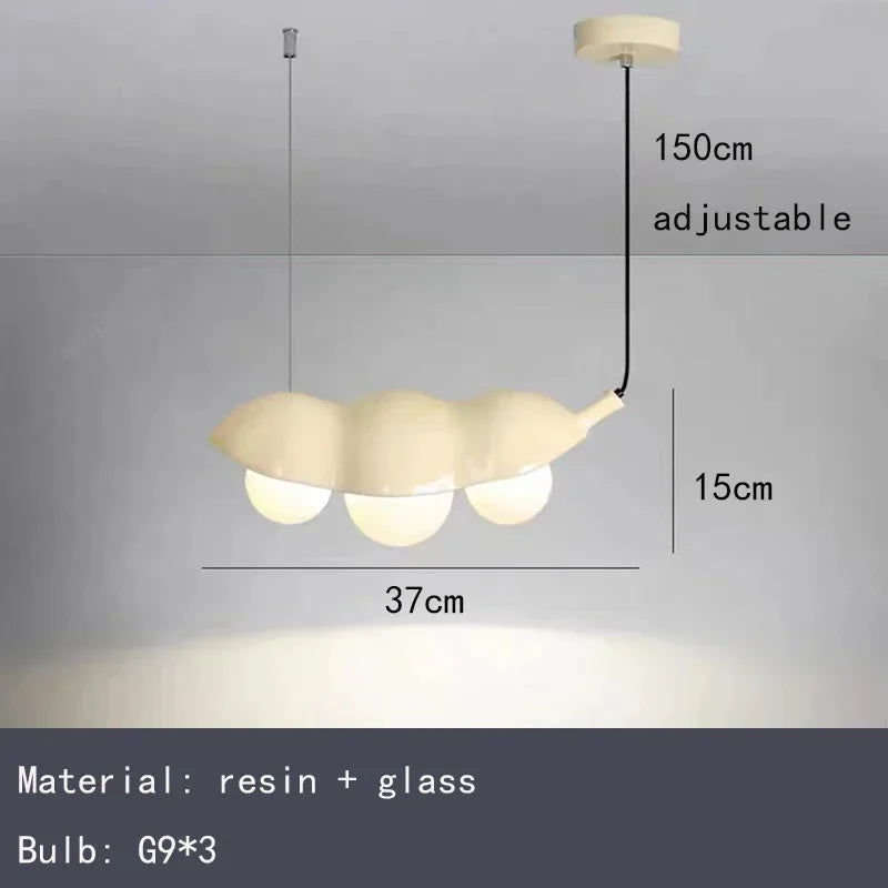 Art Deco LED Wall Lamp Modern Beige Green Pink Resin Hyacinth Bean Living Room Bedroom Aisle Restaurant G9 Bulb Lighting