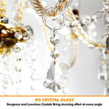 10Arms K9 Crystal Chandelier Adjustable Chain Ceiling Pendant Lamp Modern Lighting For Living Room Bedroom Hall Home Decor