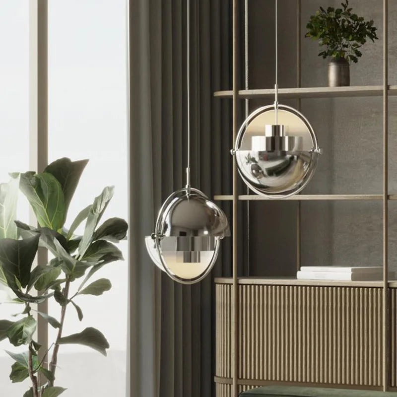 Modern Iron Pendant Lamp Danish Multi Lite Pendant Lamp Bedroom Parlor Dining Room Restaurant Decors LED Deformable Hanging Light