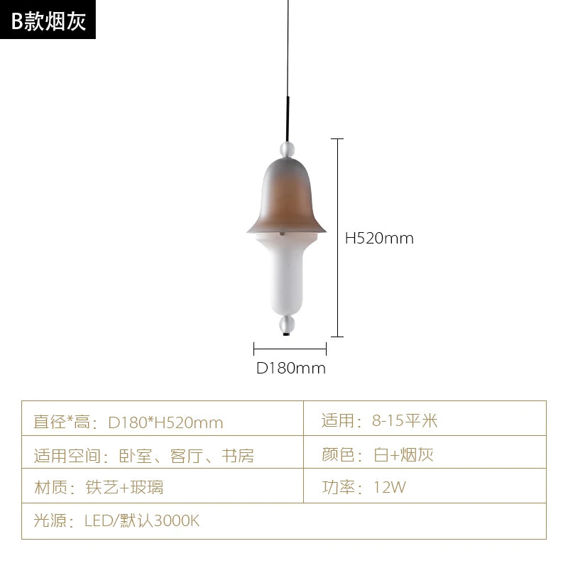 Nordic Colored Glass Pendant Lights Designer Poma Hanging Lamp Candy Glass Restaurant Bar Light Fixture Bedroom Bedside Lampara's