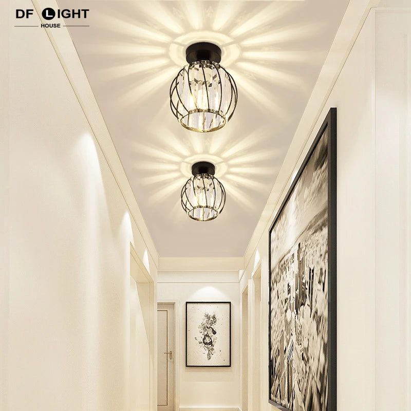 Modern crystal chandelier living room ceiling chandelier bedroom ceiling lamp hallway porch chandelier balcony foyer lighting