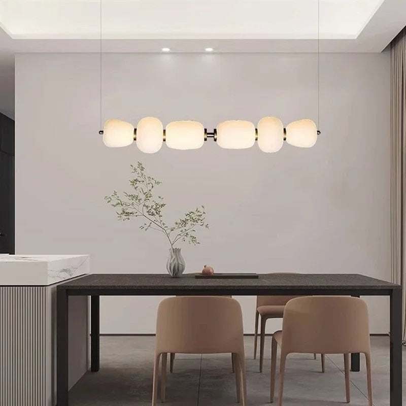 Nordic Restaurant Combination Chandelier Acrylic Material Table Dining Kitchen Island Pendant Lights Minimalist Decor Fixture