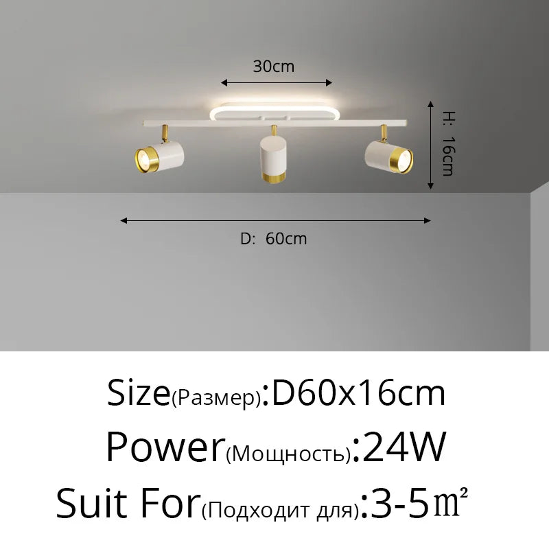 Corridor Led Chandelier With Spotlights Nordic Strip Ceiling Lamp For Living Room Bedroom Balcony Home Decors Lighting Fixtures