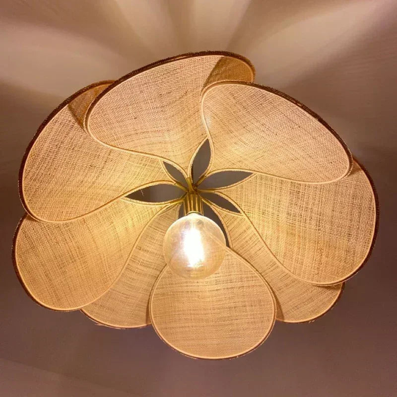 Colorful Petal Fabric Art Pendant Light - Modern Floral Chandelier Ceiling Hanging Lamp Fixture for Dining Room Table, Living Room, Cafe & Bar