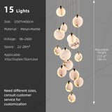 Staircase Pendant Light Lustre Minimalist Duplex Loft Marble Chandelier Villa High Ceiling Hanging Lamp Long Stair Chandelier