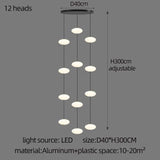 Modern Led staircase chandelier living room hanging light designer Villa duplex building  oval string attic pendant lighting