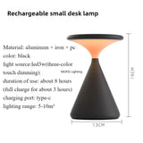 Designer Rechargeable Table Lamp for Bedroom Living Room Sofa Side Study Bedside Modern Luxurious High-end Feeling LED Light