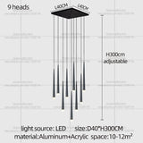 Modern Nordic Style Luxury Chandelier Villa Hanging Staircase Long Pendent Lamp LED Living Room Ceiling Light Indoor Lighting