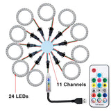 LED Sparkle Ring Light Circle Module WS2812B Individually Addressable RGB Atmosphere Lamp 17 Key Music Remote Control for Party