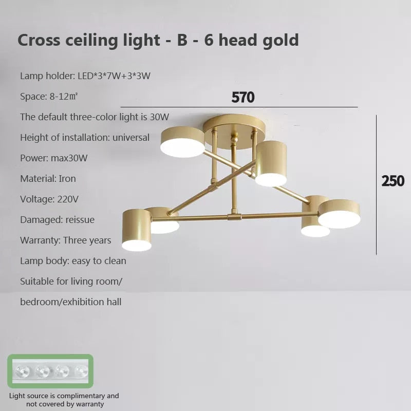 6 Heads LED Modern Ceiling Chandelier Hanging Lamp for Ceiling Dining Living Room Bedroom Hall Home Decor Lndoor Light Fixture