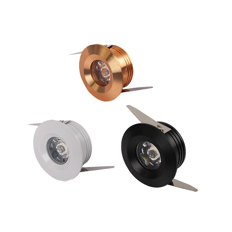LED Mini Down Light 3W 1W Dimmable Spot  Recessed Lamps ac85-265v Ceiling Downlight Aluminium  35mm Hole