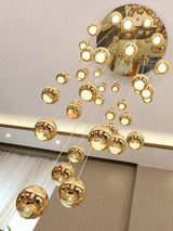 Villa Pendant Lights Staircase Long Hanging Lamps Ball Chandeliers Restaurant Bar Indoor Decorative High-Level Ceiling Lighting