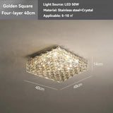 Luxury Modern Crystal Ceiling Light Chandelier - Flush Mount Ceiling Lamp Fixture for Living Room, Master Bedroom & Home Decor