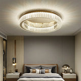 Modern Simple Crystal Circle Lamp Ceiling Chandelier Living Room Bedroom Study Decorative Led Indoor Lighting Ceiling Light