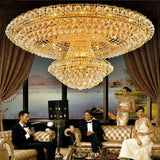 Luxury Continental Circular Golden Living Room Lobby Restaurant Crystal Hotel Decoration Elegant Ceiling Lamp Ceiling Chandelier