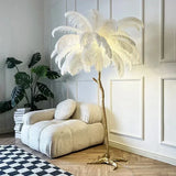 Nordic Ostrich Feather Floor Lamp - Luxury Standing Lamp for Living Room & Bedroom