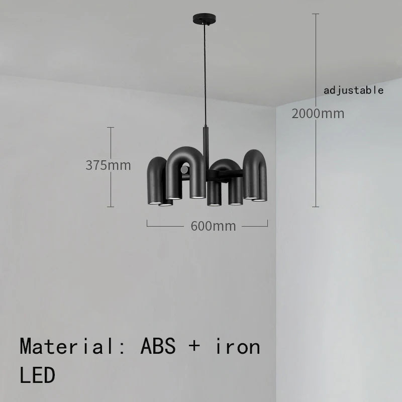 Modern Rotatable LED Pendant Lights Black Orange Gray Metal Dining Room Foyer Bedroom Lamp Fixtures Wire Adjustable