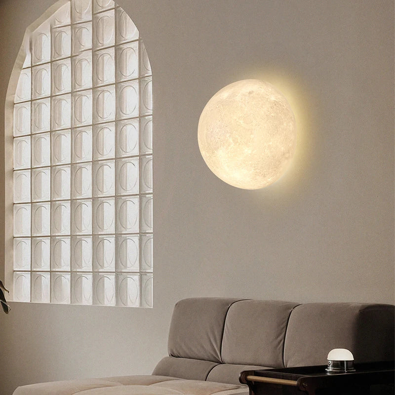 3D Moon Wall Lamps Semicircular Moon Planet Light Minimalist Nordic Home Decor Living Room corridor Bedroom Bedside Wall Lights
