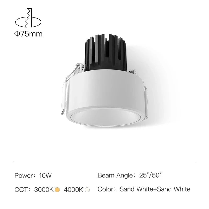 Ultra Thin Led Downlight Surface Mount Ceiling Lamps 10W Semi-recessed Anti-glare LED Spotlights AC110/220V Ceiling Light