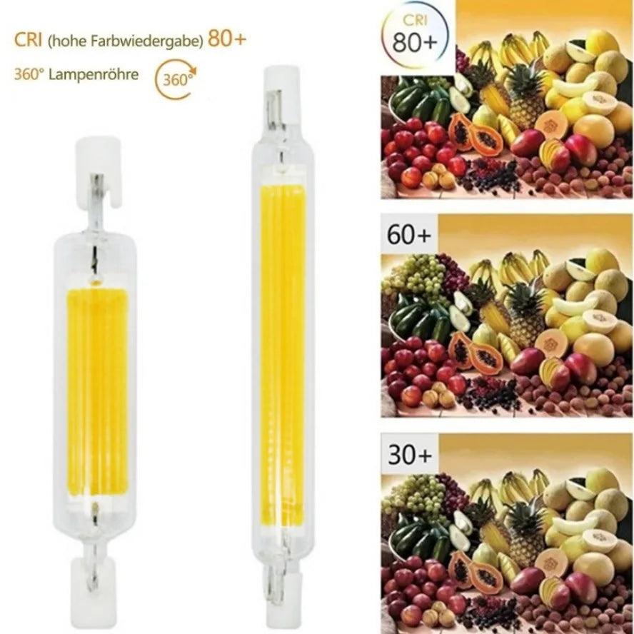 HHLZYH R7s LED COB Glass Tube 78mm 189mm 118mm J78 J118 High Power COB Light Bulb AC110V 220V Home Replace Halogen Lamp