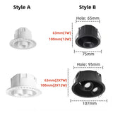 LED embedded twin tube spotlight borderless interior decoration lighting room ceiling light