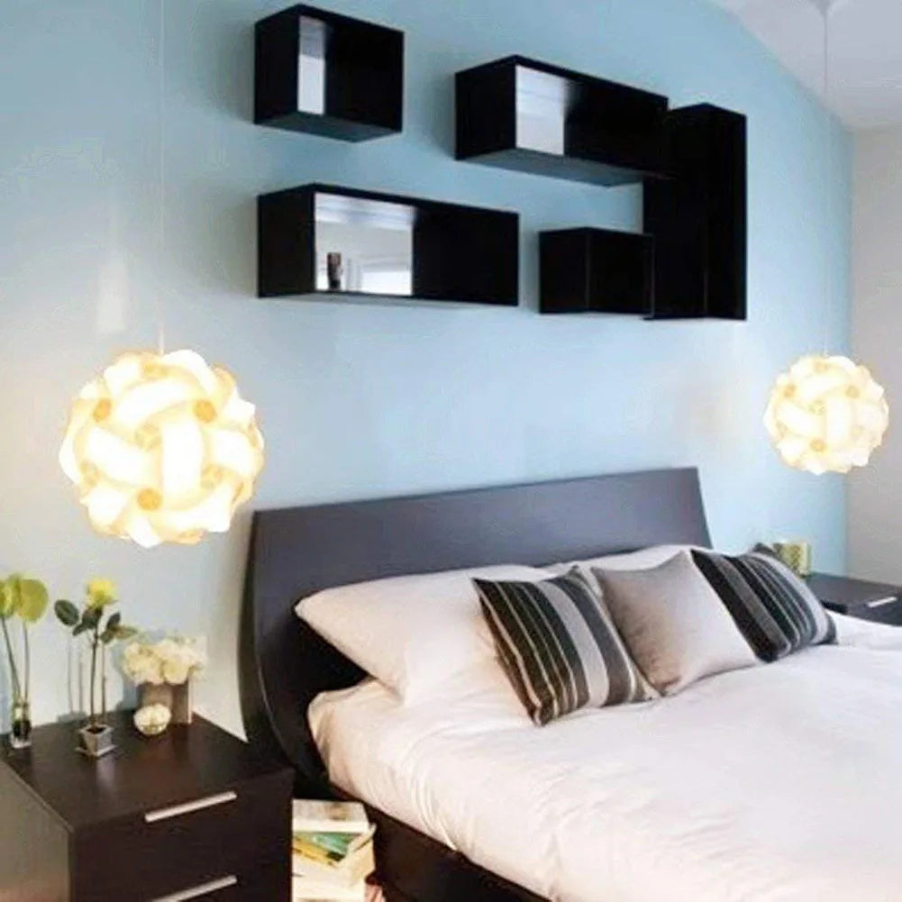 Modern Creative IQ DIY Puzzle Light Nordic Pendant Lamp Shade Decoration Chandelier Hanging Lighting （self-install）