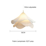 Art Decor Floral Fabric Pendant Light (60cm / 80cm) - Large Flower Shade Ceiling Hanging Lamp Fixture for Living Room, Kids Room & Dining Area