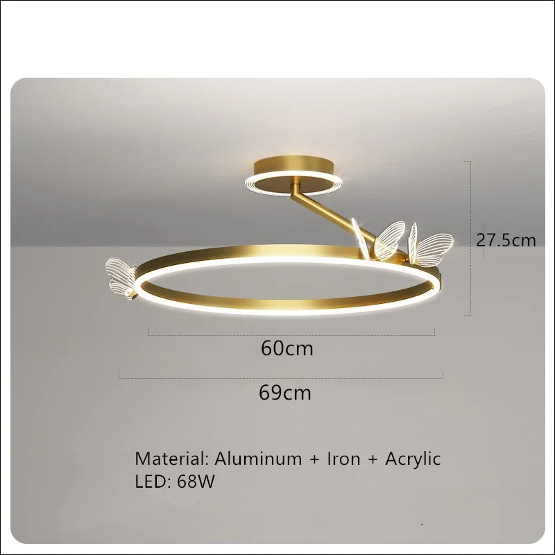 Nordic Luxury Butterfly LED Lights High Quality Bedside Lamp for Bedroom Restaurant Living Room Decoration Acrylic Chandelier